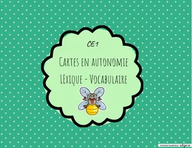 Cartes autonomie CE1