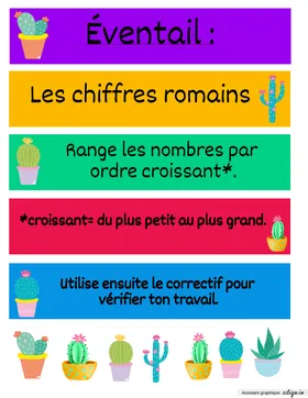 Eventail chiffres romains
