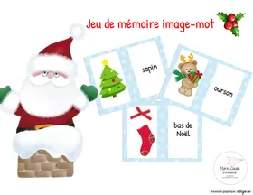Jeu de mémoire image-mot de Noël