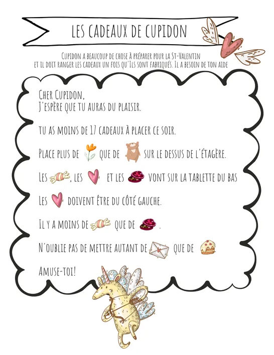 Résoudre cupidon, 1re année, Exercices et activités, Outils enseignants