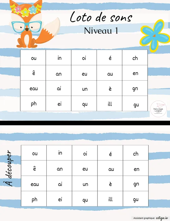 Loto des sons- niveau 1