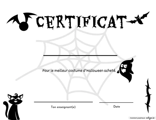 Certificat - halloween