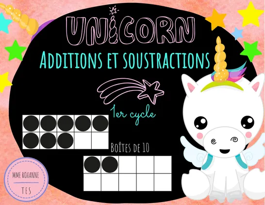 Additions et soustractions / boîtes de 10, 1st grade, Task cards, Arithmetic