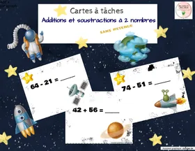 Cartes à tâches: + et - à 2 nombres