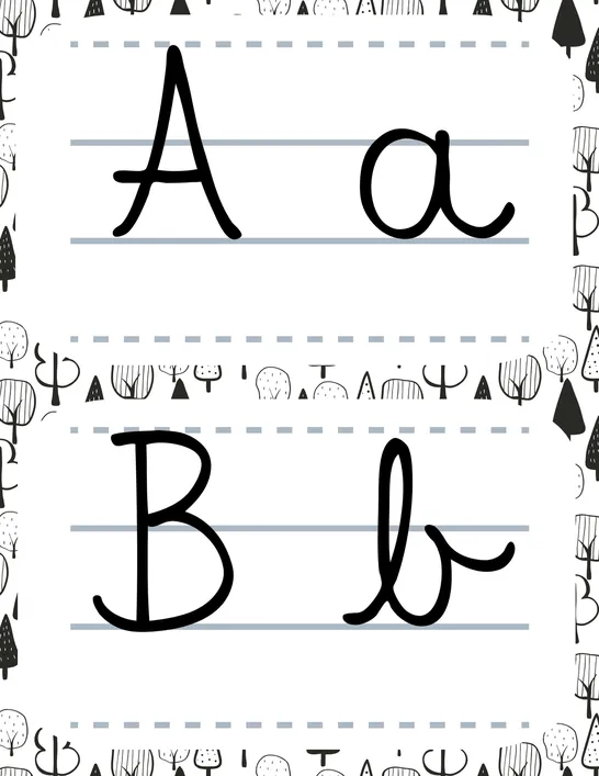 Alphabet mural - écriture cursive, 6e année, Affiches, Écriture