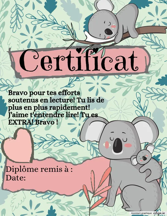 Certificat lecture