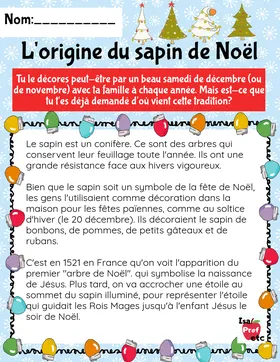 Le sapin de Noël - IsaProfEtc