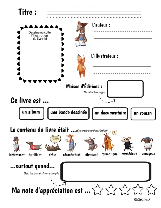 Appréciation littéraire, 2e année, Exercices et activités