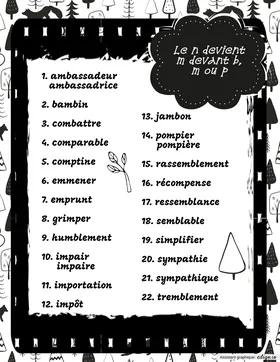 Le n devient m devant b, m ou p