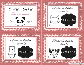 Cartes à tâches - La division