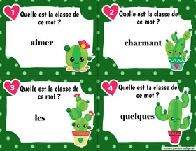 Cartes à tâches sur les classes de mots