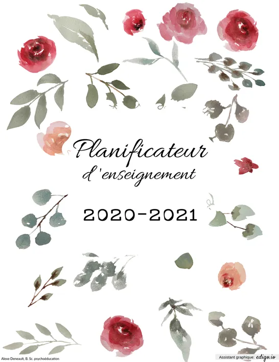 Couverture de planificateur ROSES