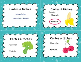 Carte à tâche - alimentation - masculin/féminin