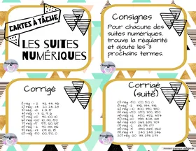Cartes à tâche les suites numériques