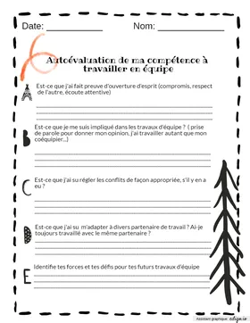 Autoévaluation travail équipe