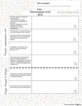 Grille évaluation oral-ECR 5e année