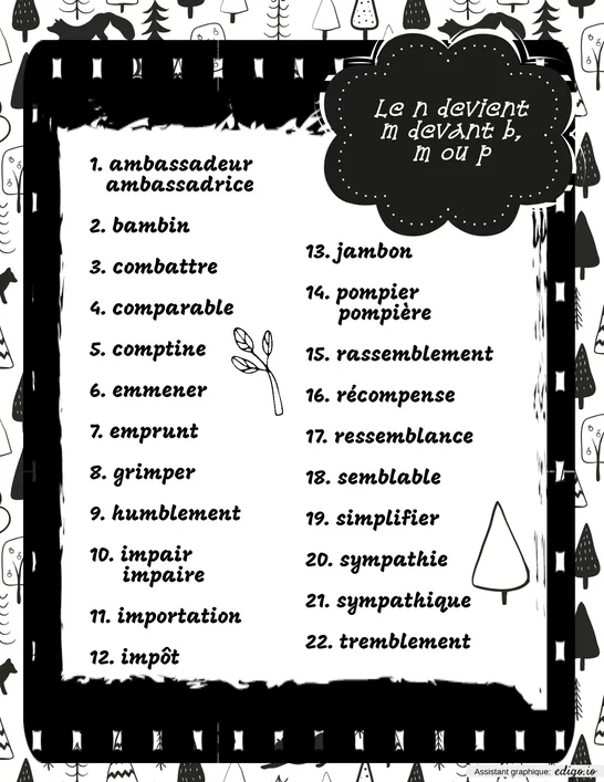 Le n devient m devant b, m ou p