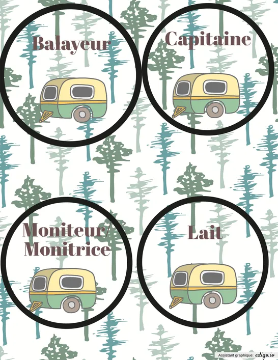 Classroom Jobs - Camping Theme