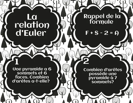 La relation d'Euler, 6e année, Cartes à tâche, Géométrie