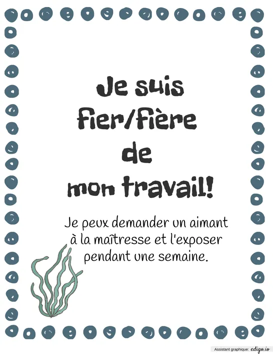 Affiche je suis fier de mon travail