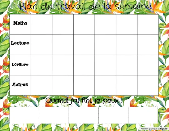 Plan de travail