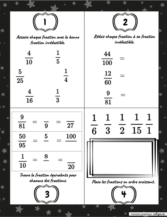 Devoir sur les fractions
