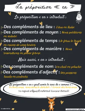La préposition en