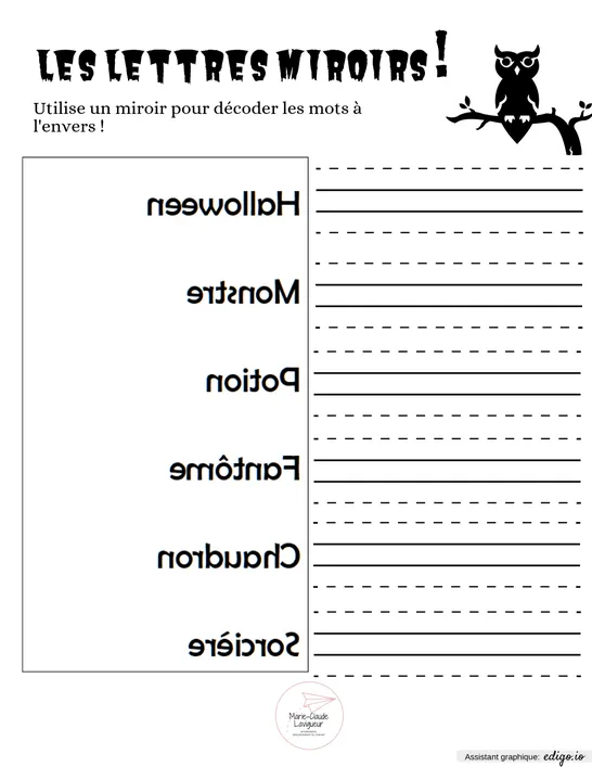 Mots miroirs - Halloween