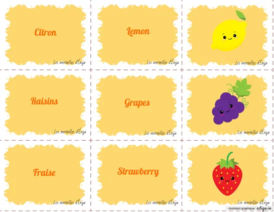 English words Fruits