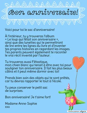 Message - Sac d'anniversaire