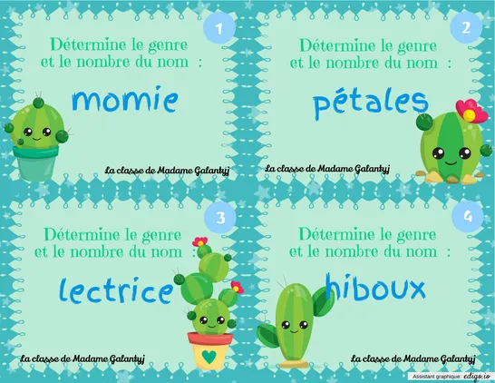Le genre et le nombre du nom