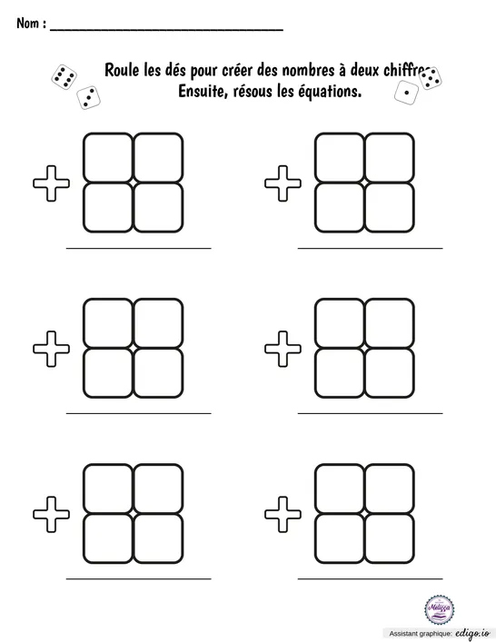 Addition de nombres à 2 chiffres