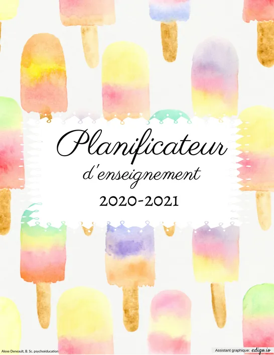 Couverture de planificateur Popsicle