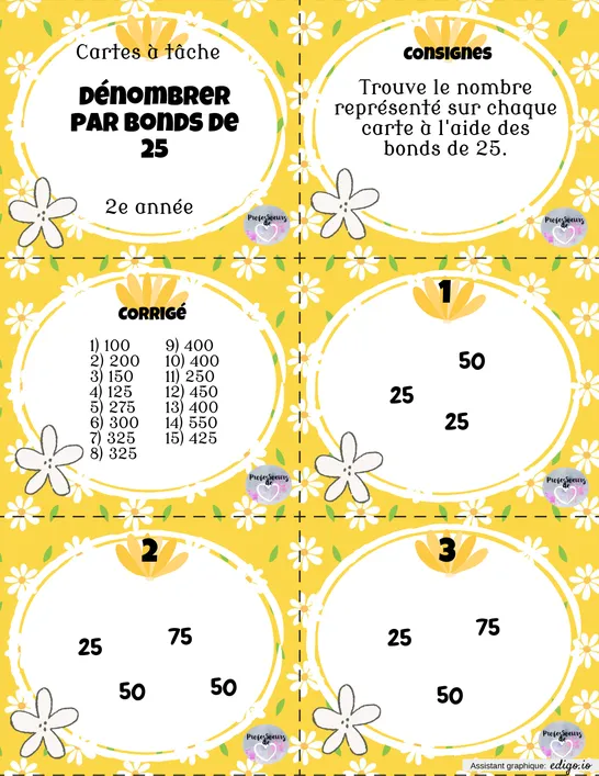 Cartes à tâche bonds de 25
