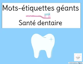 Mots étiquettes géants - Les dents