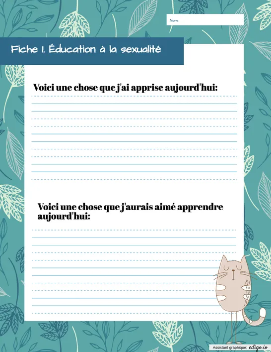 Éducation à la sexualité Fiche 1