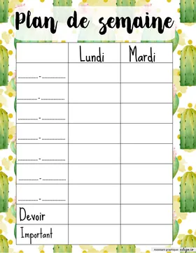 Plan de semaine