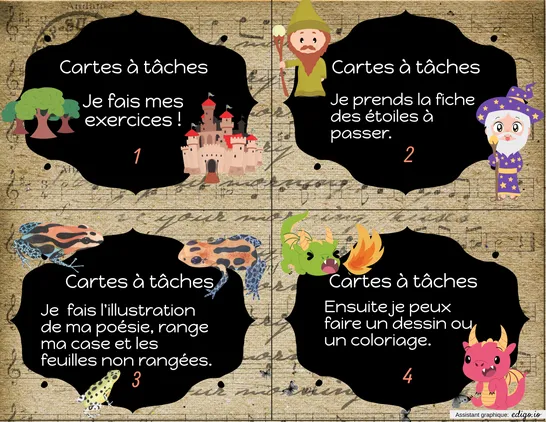 Cartes à tâches - papillon noir