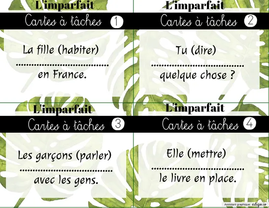 Cartes à tâches - imparfait