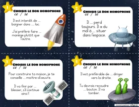 Homophones cartes à tâches