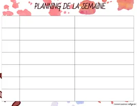 Planning de la semaine