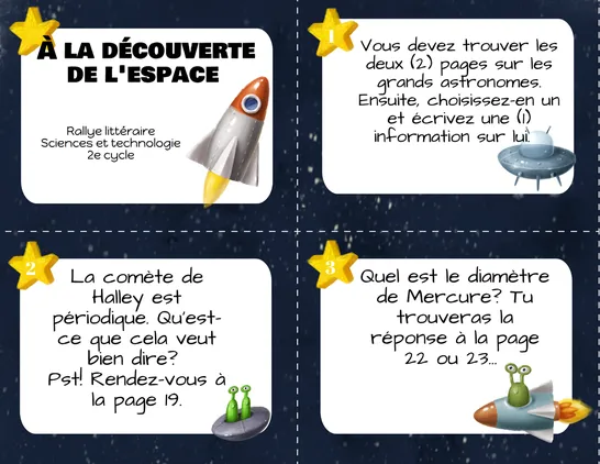 À la découverte de l'Espace CAT, 5e année, Exercices et activités, Lecture