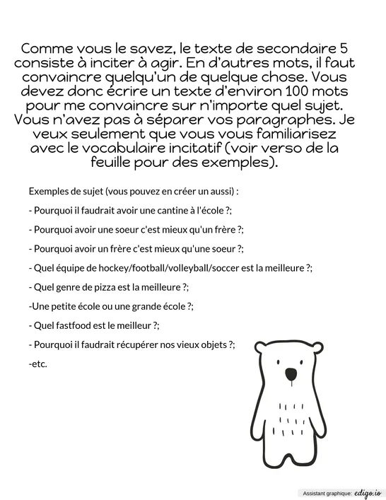 Texte incitatif