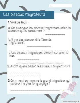Les oiseaux migrateurs