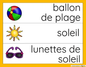 Mots-étiquettes géants - Les vacances d'été
