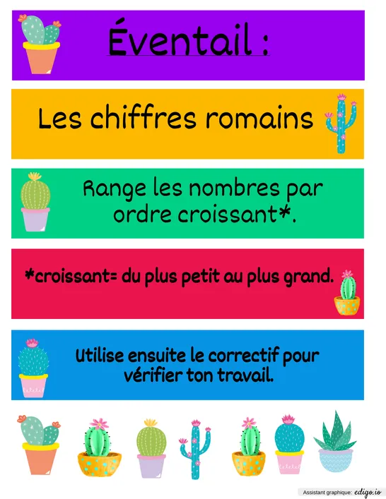 Eventail chiffres romains