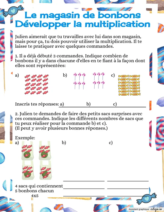 Le magasin de bonbons 2 - multiplication