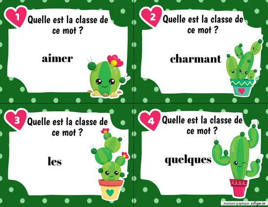 Cartes à tâches sur les classes de mots