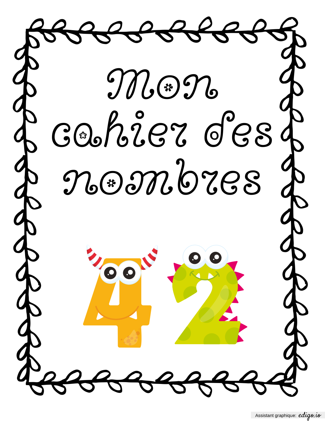 Page De Garde Cahier Des Nombres 1st Grade Others Algebra Edigo