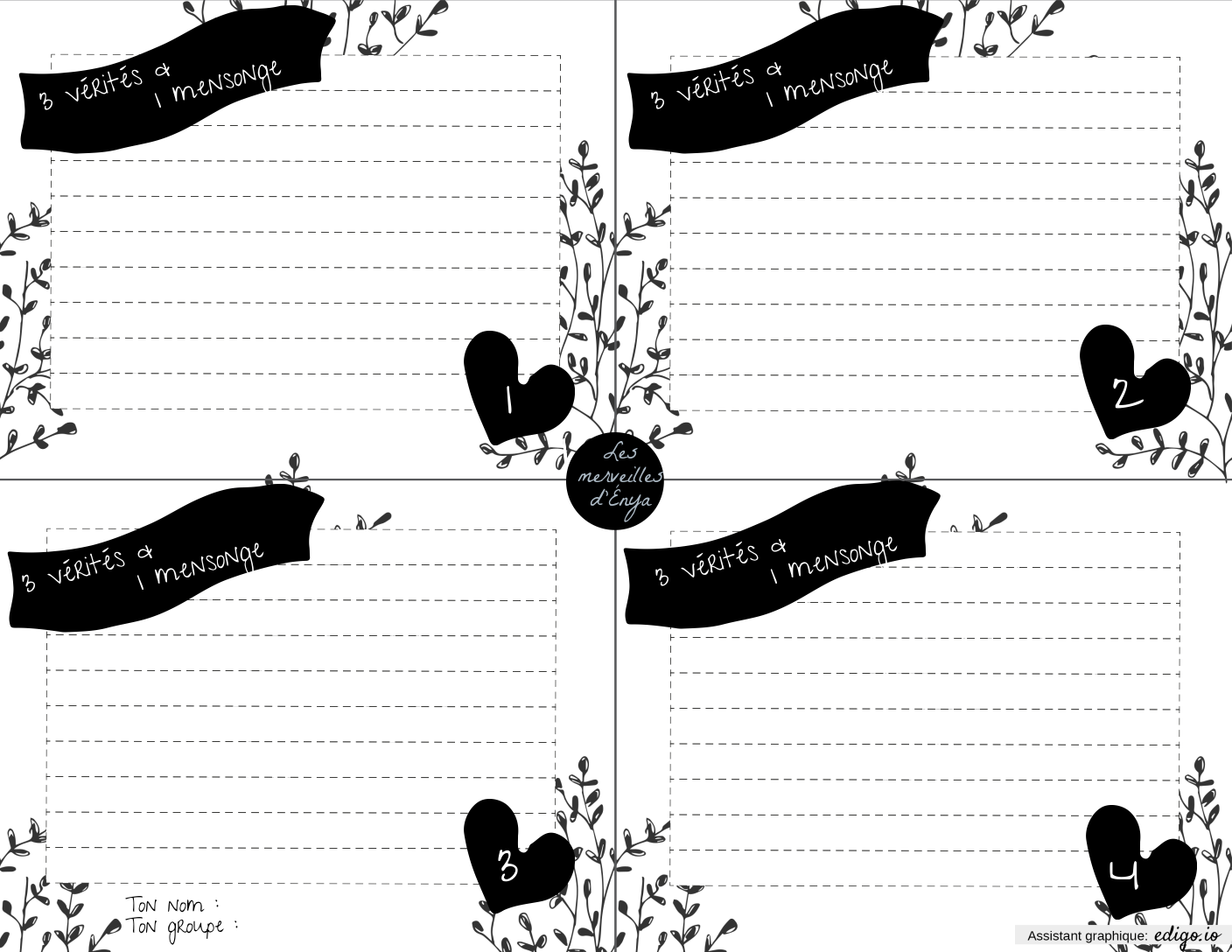 3 vérités & 1 mensonge, 6e année, 5e année, 4e année, 3e année, 2e